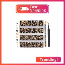 6540PCS Mix Color Resin Flat Back Pearls Rhinestones,Mixed Size 2/3/4/5/6/8/10mm