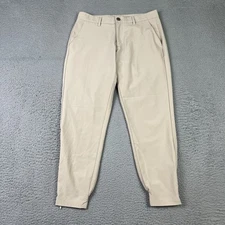 Primo Pants Men 31 Short Beige Tapered Cuffed Tech Stretch Ankle Zip Golf Jogger