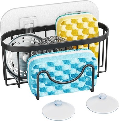 HapiRm Multifunctional Sponge Holder with Unique M-Shaped, 2 Installation Method