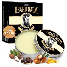 Beard Balm for Men, 100 Natural with Shea Butter, Argan Oil, Jojoba Oil, Vitami