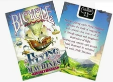Bicycle Blue Flying Machine Playing Cards Deck Illustration in Flight