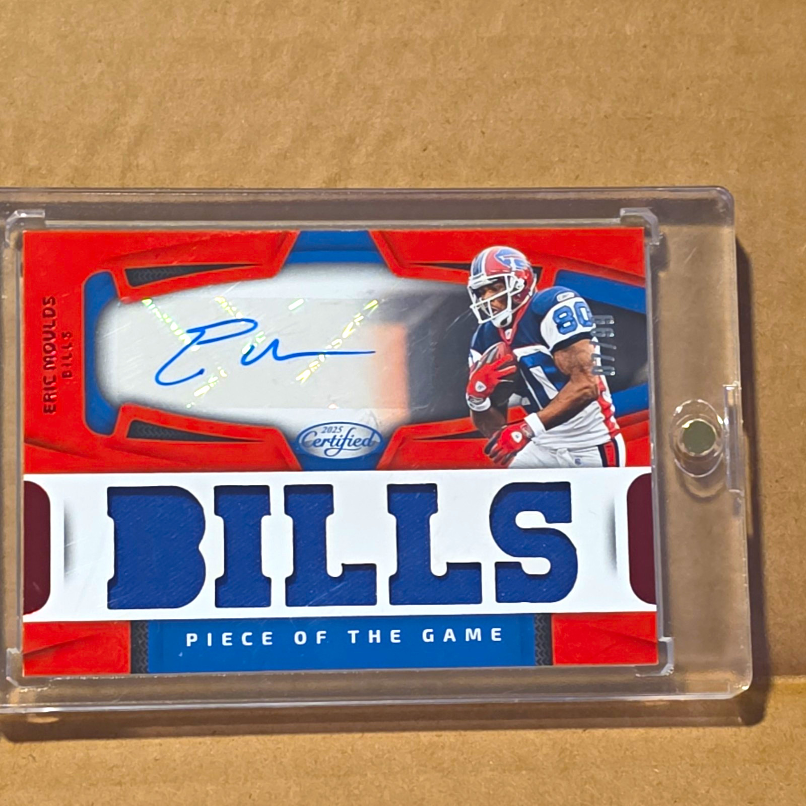 Panini 2025 Certified Eric Moulds Bills Piece of the Game Auto Mem /99 #POGS-EMS