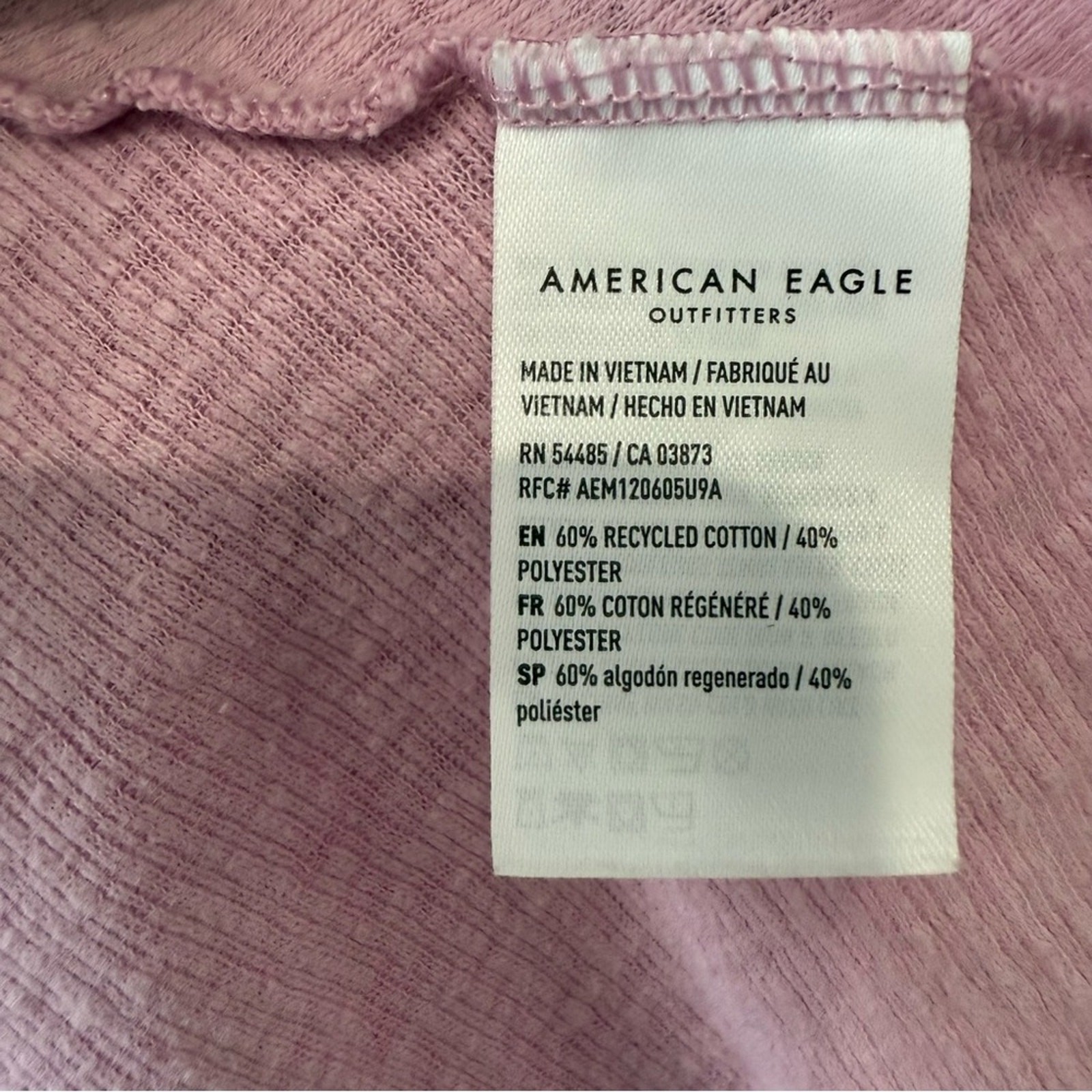American Eagle Pink Ribbed Button Front relaxed T… - image 4