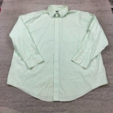 VTG Brooks Brothers Oxford Button Shirt 18 - 34/35 Green White OCBD Formal 90s