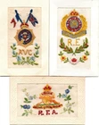 3x: MILITARY: WW1 EMBROIDERED SILK POSTCARDS