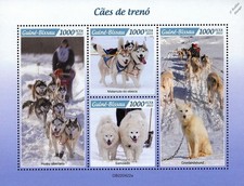 SLED DOGS Husky/Samoyed/Malamute Sledge Dog MNH Stamp Sheet 2022 Guinea-Bissau