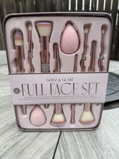 Glitz And Glam Rhinestone 11 Piece Full Face Makeup Brush Set