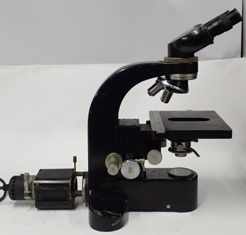E.LEITZ WETZLAR BINOCULAR MICROSCOPE 10x and 42x OBJECTIVE + LIGHT - Picture 4 of 14