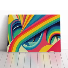 Rainbow Art Deco Style Abstract Canvas Wall Art Print Framed Picture Home Decor