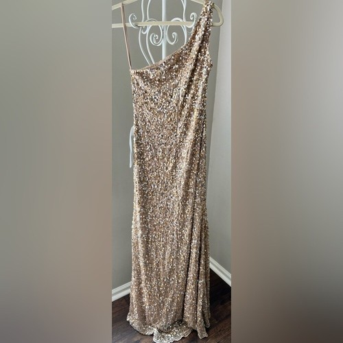 Mac Duggal Sequin One Shoulder Gown With Embellishments 10729 NEW Size … - Picture 6 of 9
