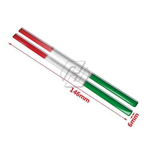 2 X Thin Italy Flag Sticker Emblem Badge Italian Car Decoration Bike Truck - New - Foto 12 di 12