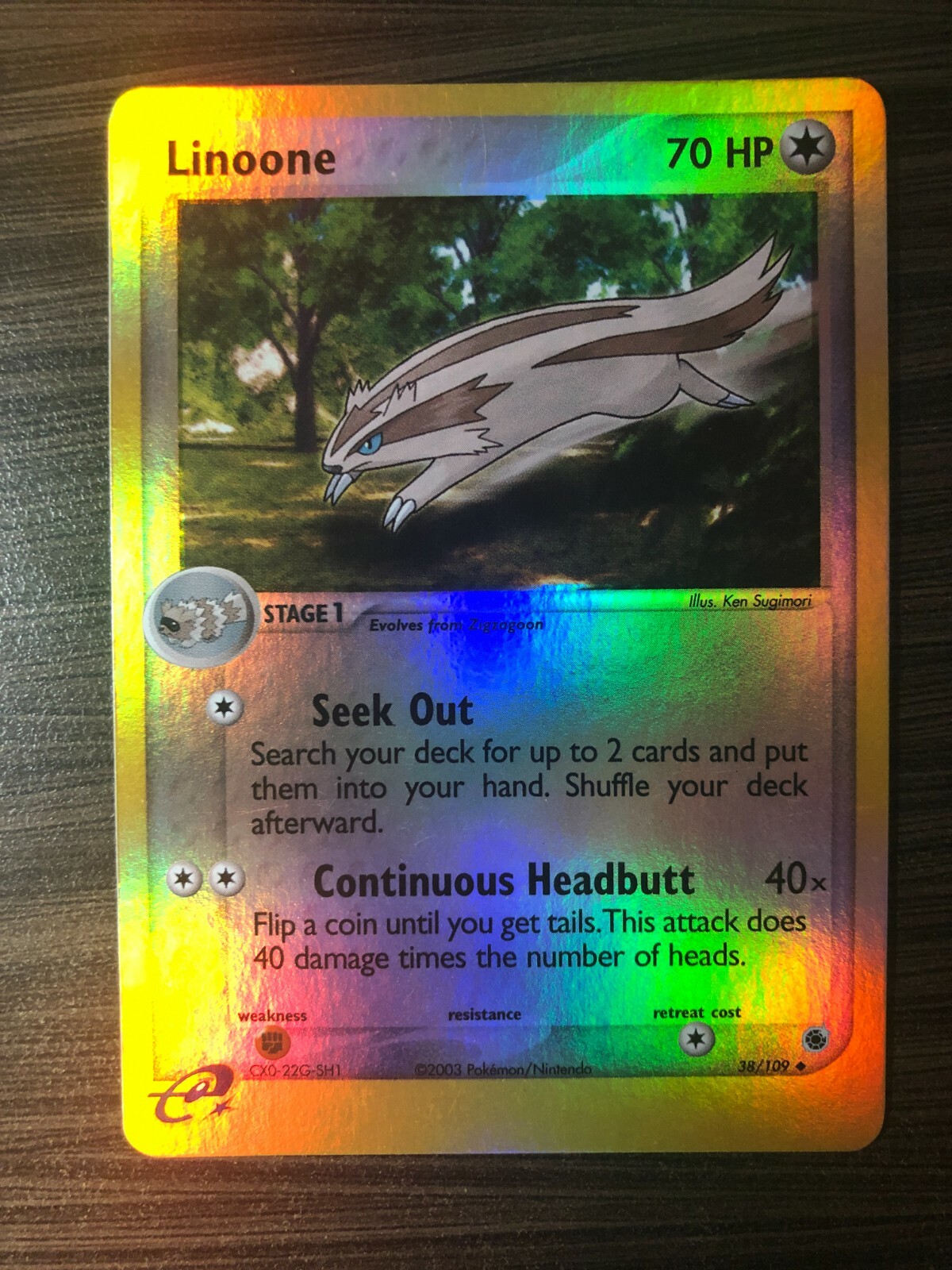 SEE PICTURES Linoone 38/109 Reverse Holo Ruby & Sapphire MINT CONDITION