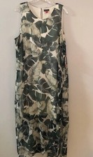 Vince Camuto Tropic Heat Maxi Dress New Ivory Leaf Print Size XL NWT