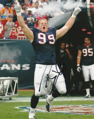 WATT SIGNED HOUSTON TEXANS FOOTBALL 8x10 PHOTO