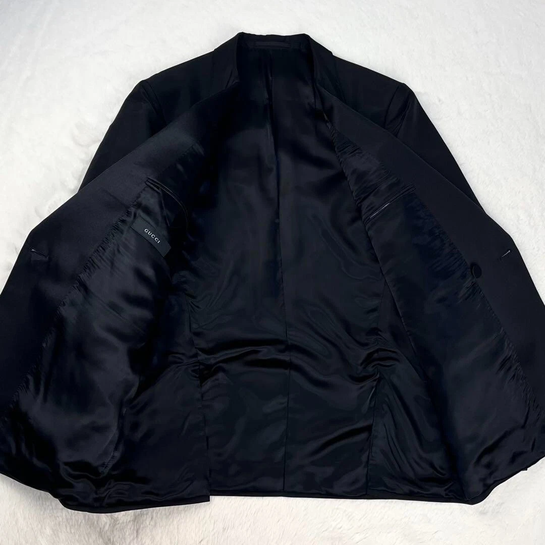 Giacca smoking Gucci Tom Ford epoca 100% seta doppiopetto risvolto a punta 50R