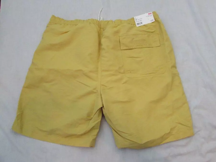 UNIQLO mens 3XL yellow mesh lined swim shorts trunks drawstring waist 42 45  NEW