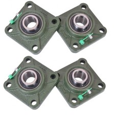 4-Pack,1" Bore UCF205-16 Premium 4-Bolt Flange Mounted bearing, Set Screw