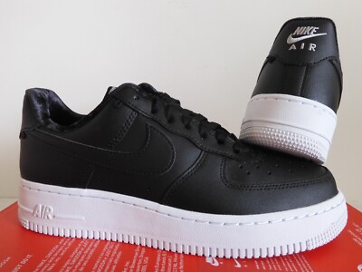 WMNS NIKE AIR FORCE 1 07 LX BLACK-BLACK-METALLIC SILVER SZ 8.5