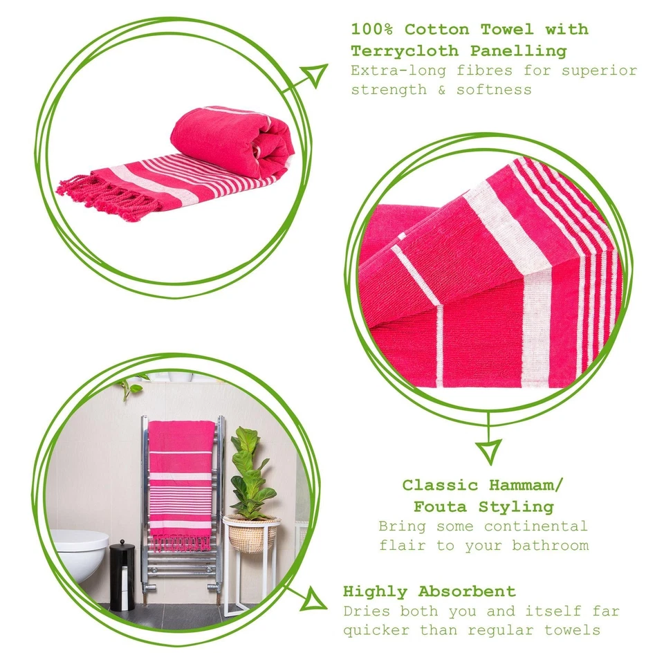 Turkish Cotton Bath Towel Large Soft Bathroom Shower Sheet Beach Towel 1/2/4PK - image 2 of 3