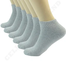 Gray 6 Pairs Mens Ankle Quarter Crew Sport Socks Cotton Low Cut Size 9-11 10-13