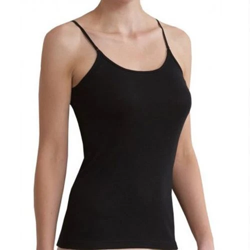 Merino Wool Thermal Underwear Singlet Top | Ladies Ivory Black | Size S - 2XL