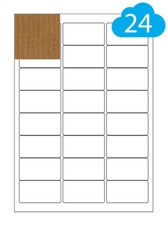 24 Brown Kraft Rectangle Paper Labels A4 Sheet Laser Inkjet Printer Sticker