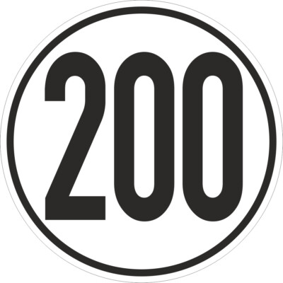 200 km/h Geschwindigkeitsschild Geschwindigkeitsaufkleber FUN AUTO Ø10 cm AN1880