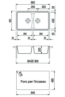 Lavello Due Vasche Plados SP0862 + Miscelatore PETRAMIX - Composito Colore Avena - Foto 5