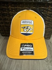 Nashville Predators Fanatics Hat Snapback Mesh Back Yellow Adjustable NHL Hockey