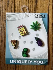 Crocs Uniquely You Super Chill Pack -Alien Hemp Leaf Pizza Jibbitz Charms 5 Pack