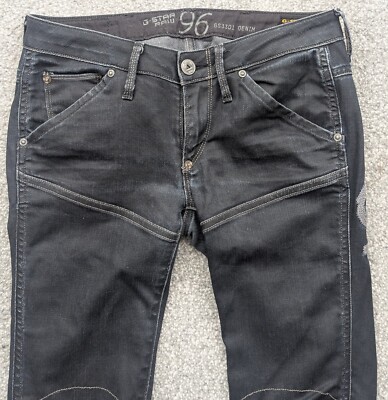 G-STAR RAW 3301 Womens Elwood Heritage Embro Tapered Black JEANS