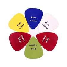 Premium Real Matte Nylon Guitar Pick Set 0.58/0.71/0.81/0.96/1.2/1.5mm Thickness