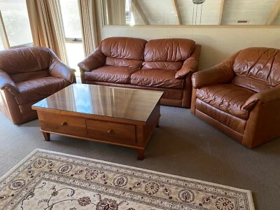 Moran Leather Lounge Suite Sofas Gumtree Australia