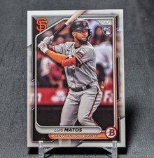 Luis Matos Rookie RC 2024 Bowman Baseball Card #12 San Francisco Giants. rookie card picture