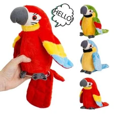 Talking Macaw Parrot Repeat What You Say Stuffed Animal Plush Toy Electronic Rec