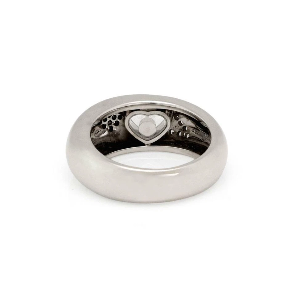 Anillo Chopard Happy Diamonds "2000" Oro Blanco 18k Cúpula Banda Foto 3 de 4