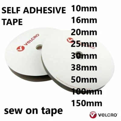 VELCRO® Sticky Velcro Tape Self Adhesive Hook & Loop Genuine Sew On Strips Tape