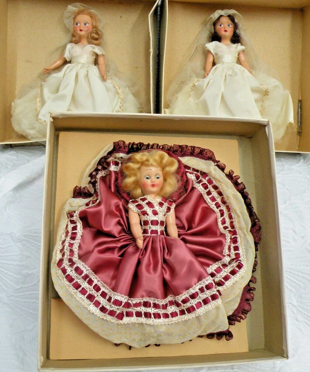 Vintage lot 3 plastic dolls FAMOUS LITTLE DARLINGS Red Seal