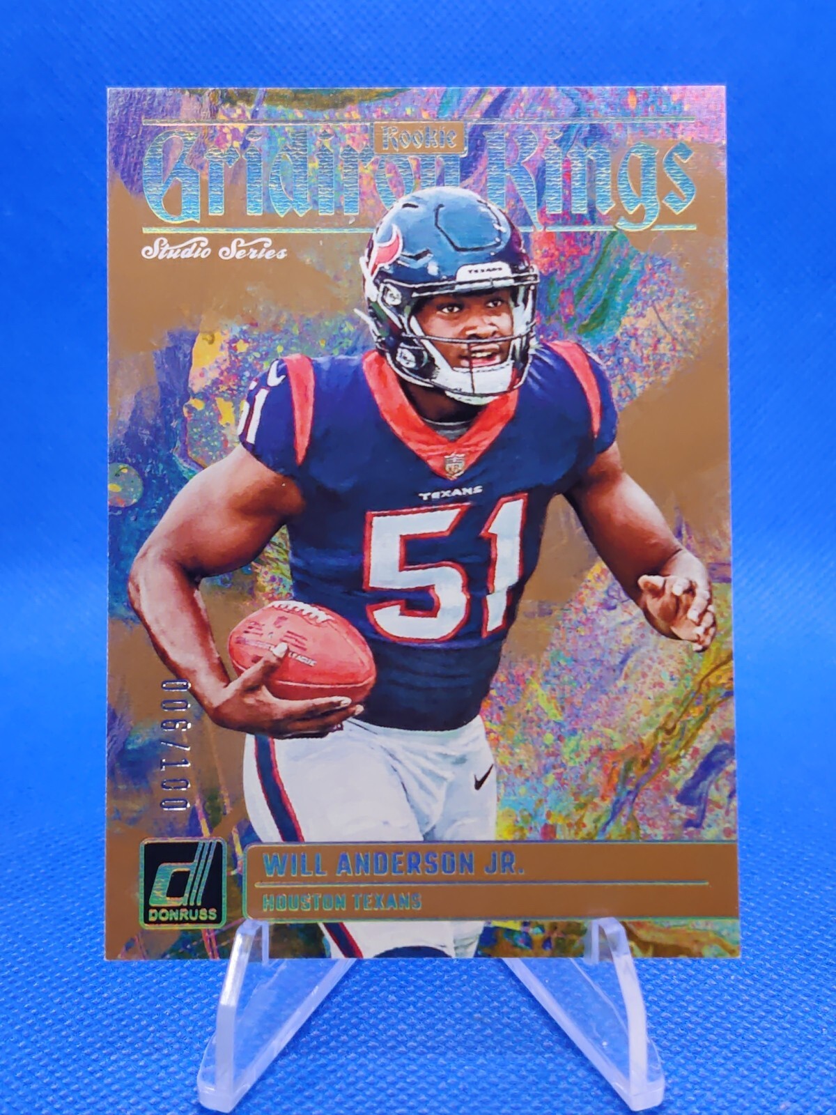 🔵 2023 Panini Donruss WILL ANDERSON JR Rookie Gridiron Kings Studio Series /100