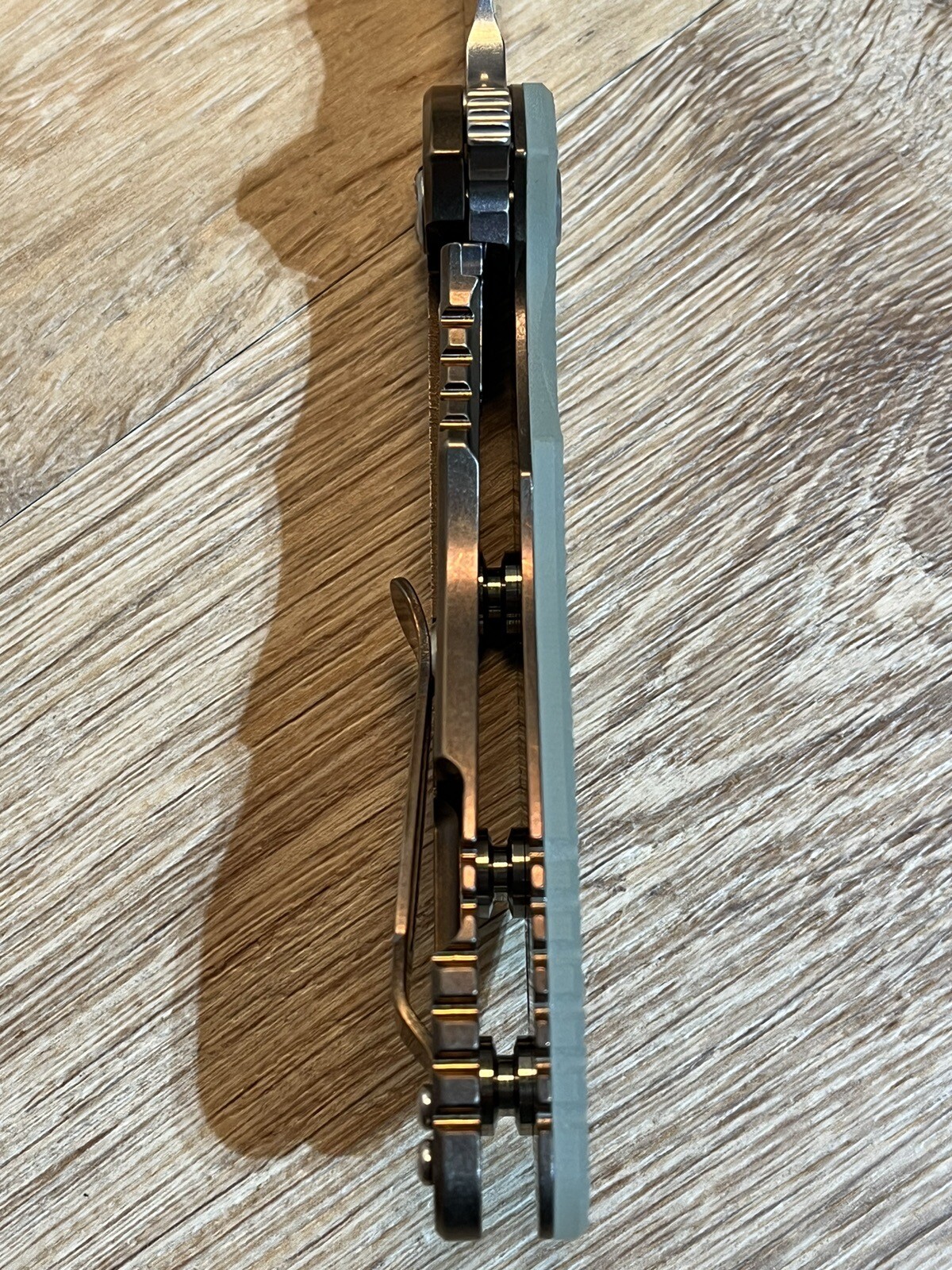 Rick Hinderer Knife XM18 3.5 NIB Bronze Titanium Green G10 Spanto