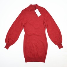 NWT Exlura Women’s Bodycon Sweater Dress Sz M Pullover Red Mock Neck 