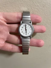 Timex Womens Watch 25mm Silver Tone Case and Expansion Band Bin
