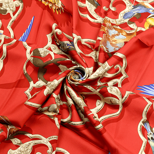 Hermes Schal OISEAUX DE L'INDE ET DE L'HIMALAYA 90cm Seide Carre Foulard - Bild 1 von 7