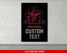 Personalized Inspirational Gym Banner - Custom Fitness Wall Art
