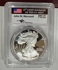 2004 W PROOF SILVER EAGLE PCGS PR 70 RARE FLAG MERCANTI ✅ New Slab/Holder*
