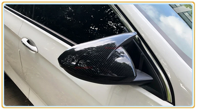 Cubierta de espejo retrovisor con bocina de buey de carbono para Buick Regal TourX ABS 2018-2020 Foto 4 de 4
