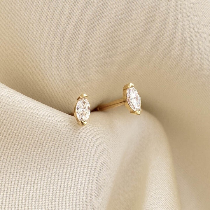 Pear Cut Moissanite Stud Earrings 925 Sterling Silver Minimalist Diamond Earring
