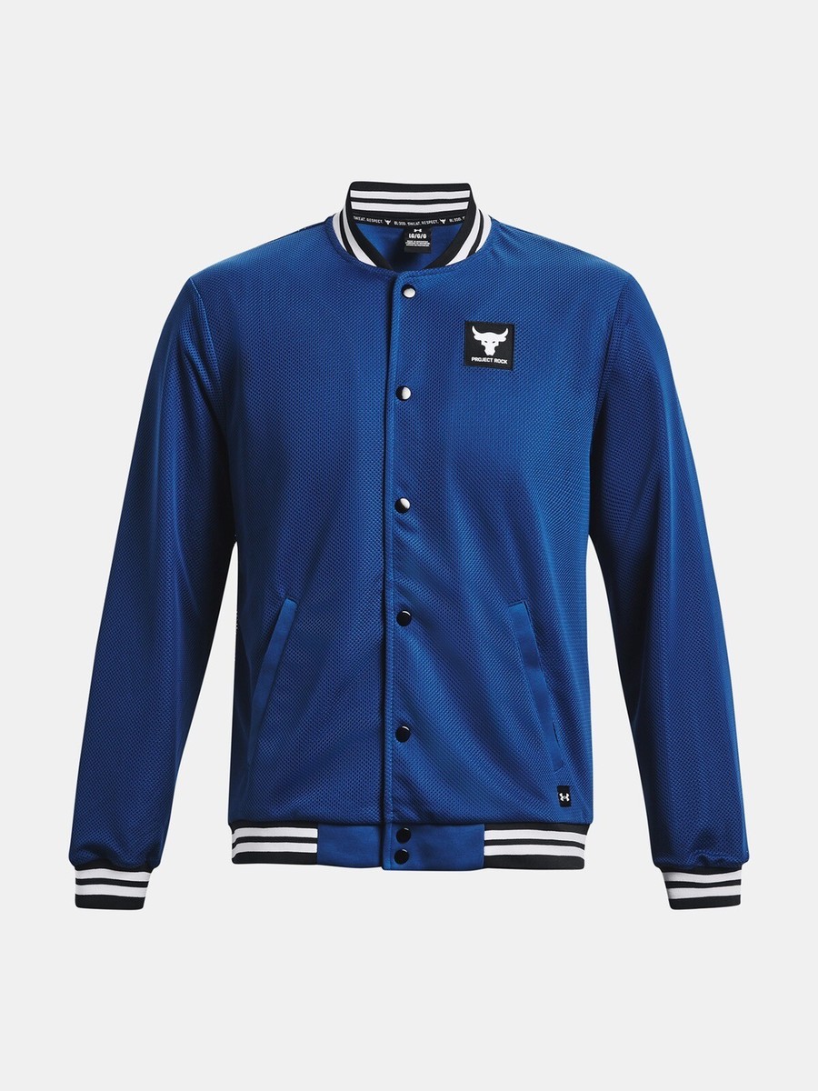 Size L- Under Armour Men's Project Rock Mesh Varsity Jacket