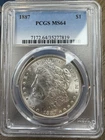1887 Morgan Silver Dollar $1 PCGS MS64 ~ Free Shipping