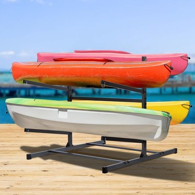 Kayak Storage Rack 4 Levels Heavy Duty Weatherproof Outdoor SL35004BK Morohope